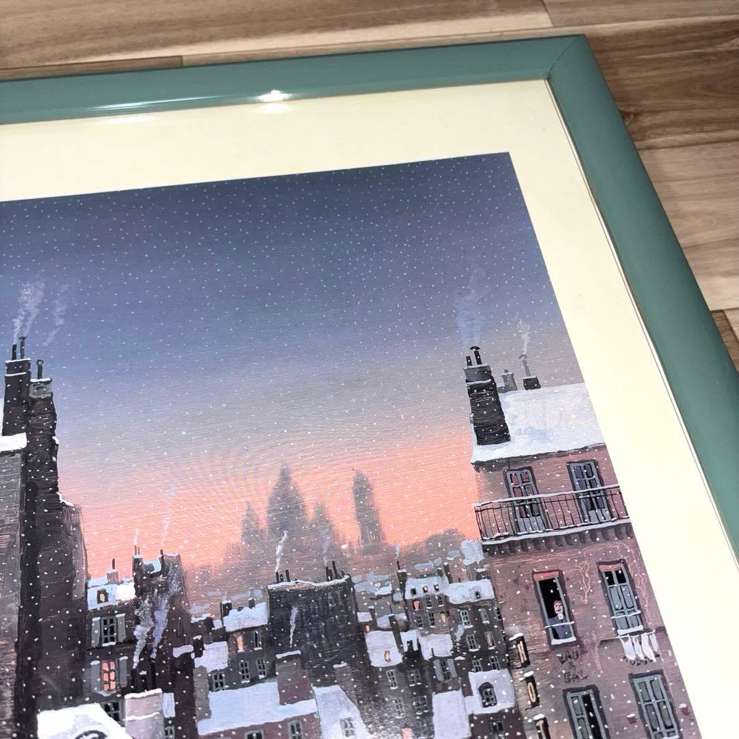 ミッシェル ドラクロワ 夕暮れのエッフェル塔 額入りポスター