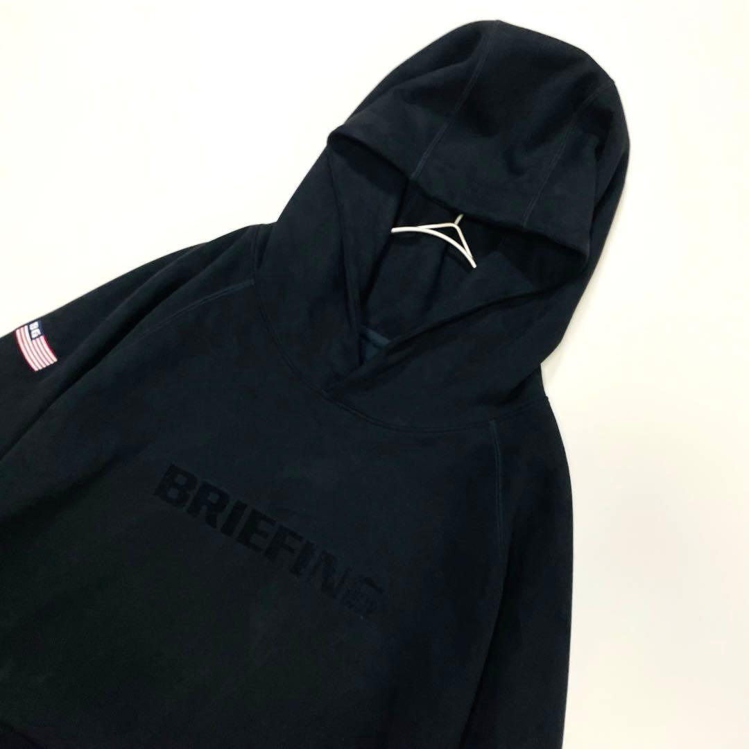 6511【美品】ブリーフィング　プルオーバーパーカー　スウェード調　23年　黒