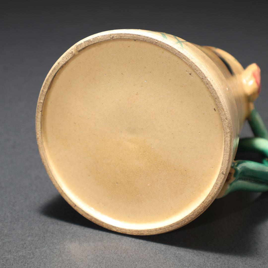 薩摩焼　錦光山　月に雁文水注　里帰り　骨董　R1574ダC