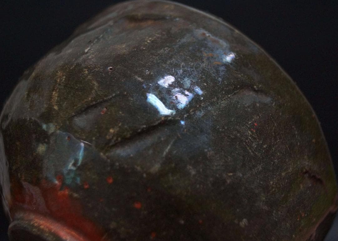 江戸期 古信楽茶碗 花押 共箱 茶道具★時代物★4D1230