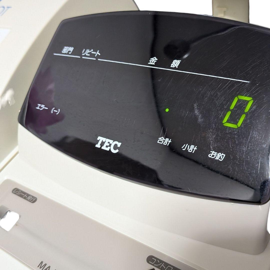 美品 TEC MA-301 レジ 白 通電確認
