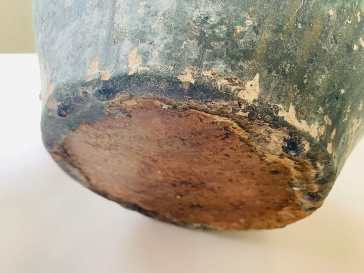 中国遼時代緑釉大缶