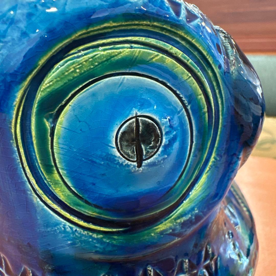 Italy Bitossi社 Flavia リミニブルー フウロウオブジェ 美品