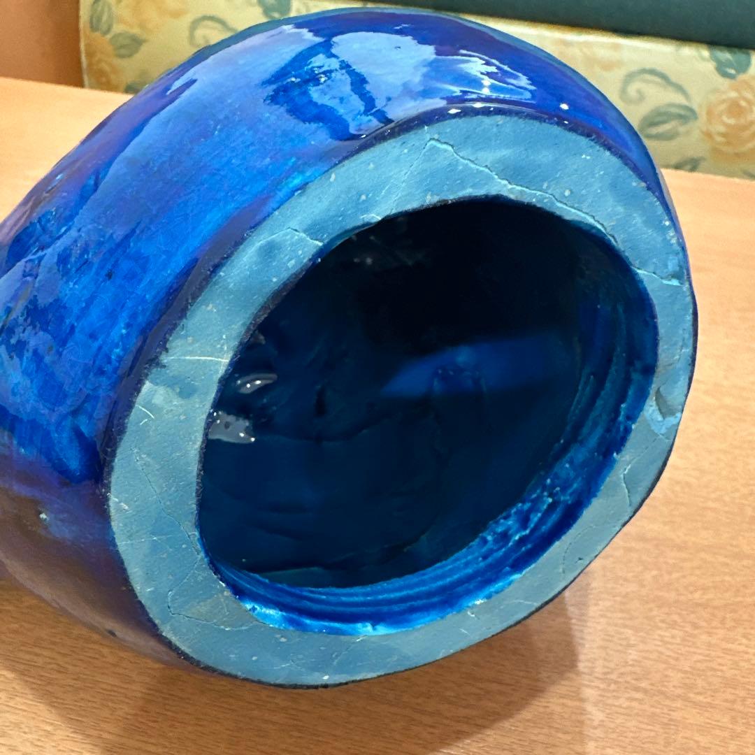 Italy Bitossi社 Flavia リミニブルー フウロウオブジェ 美品
