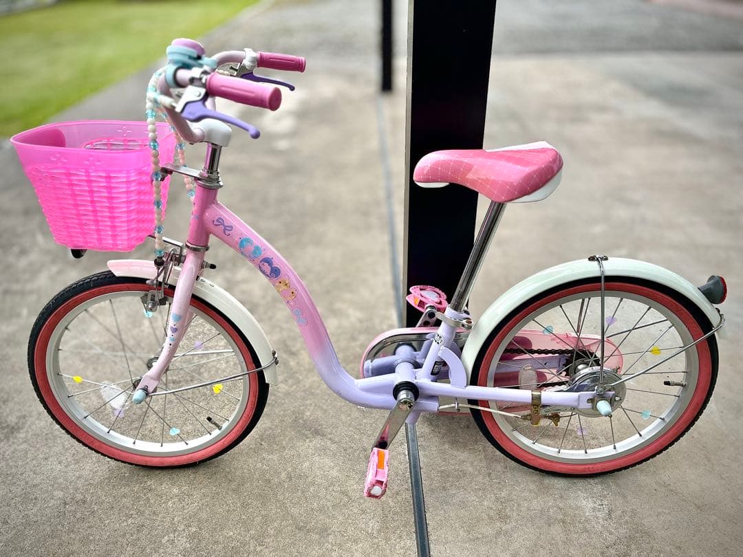 18インチ幼児用自転車 ピンク ディズニープリンセス　 ヘルメット付きセット