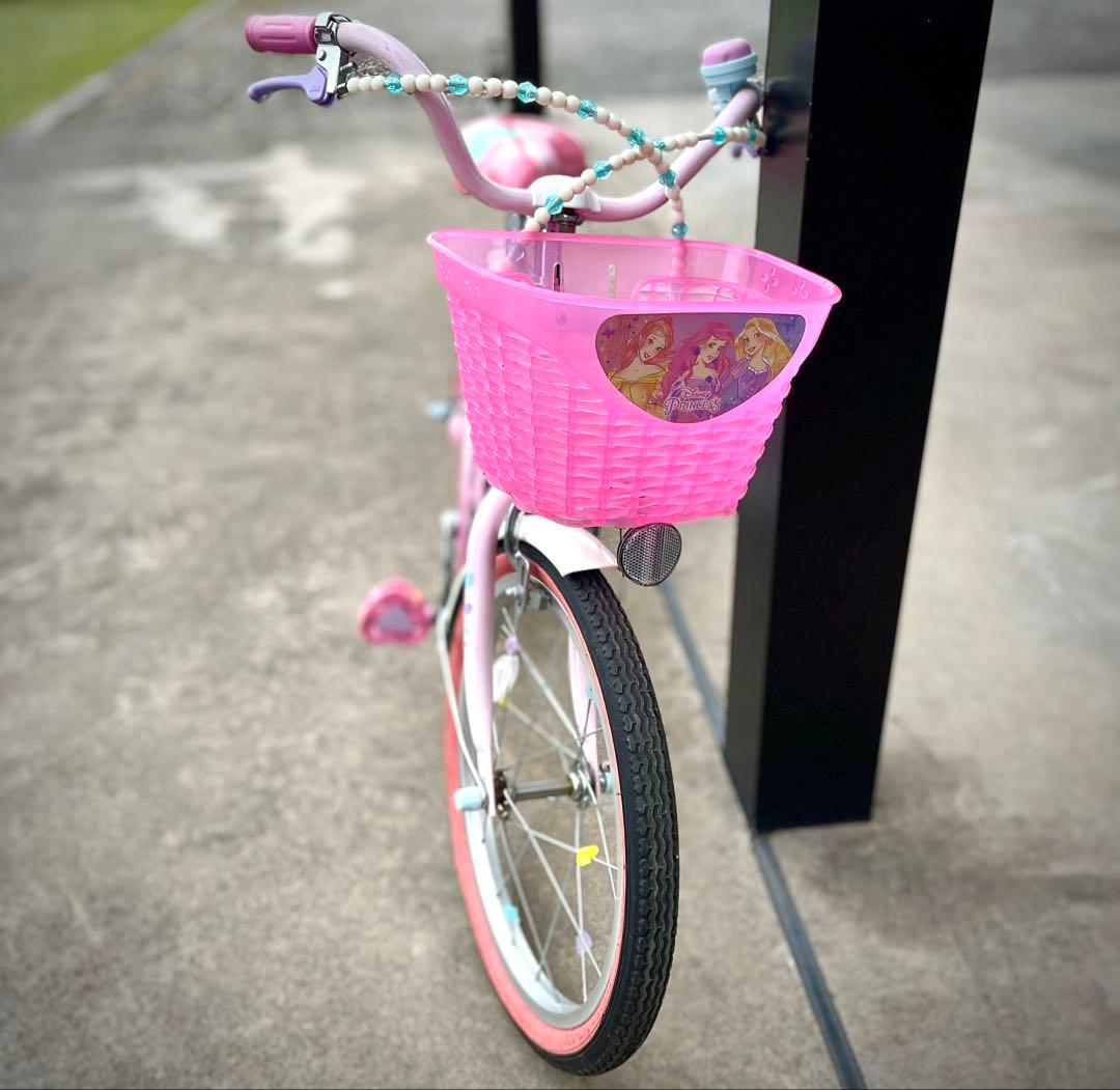 18インチ幼児用自転車 ピンク ディズニープリンセス　 ヘルメット付きセット