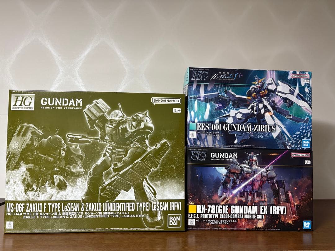 HG ガンダムジリウス&ガンダムEX&ザクII ルショーン機＆無識別型ザクⅡ