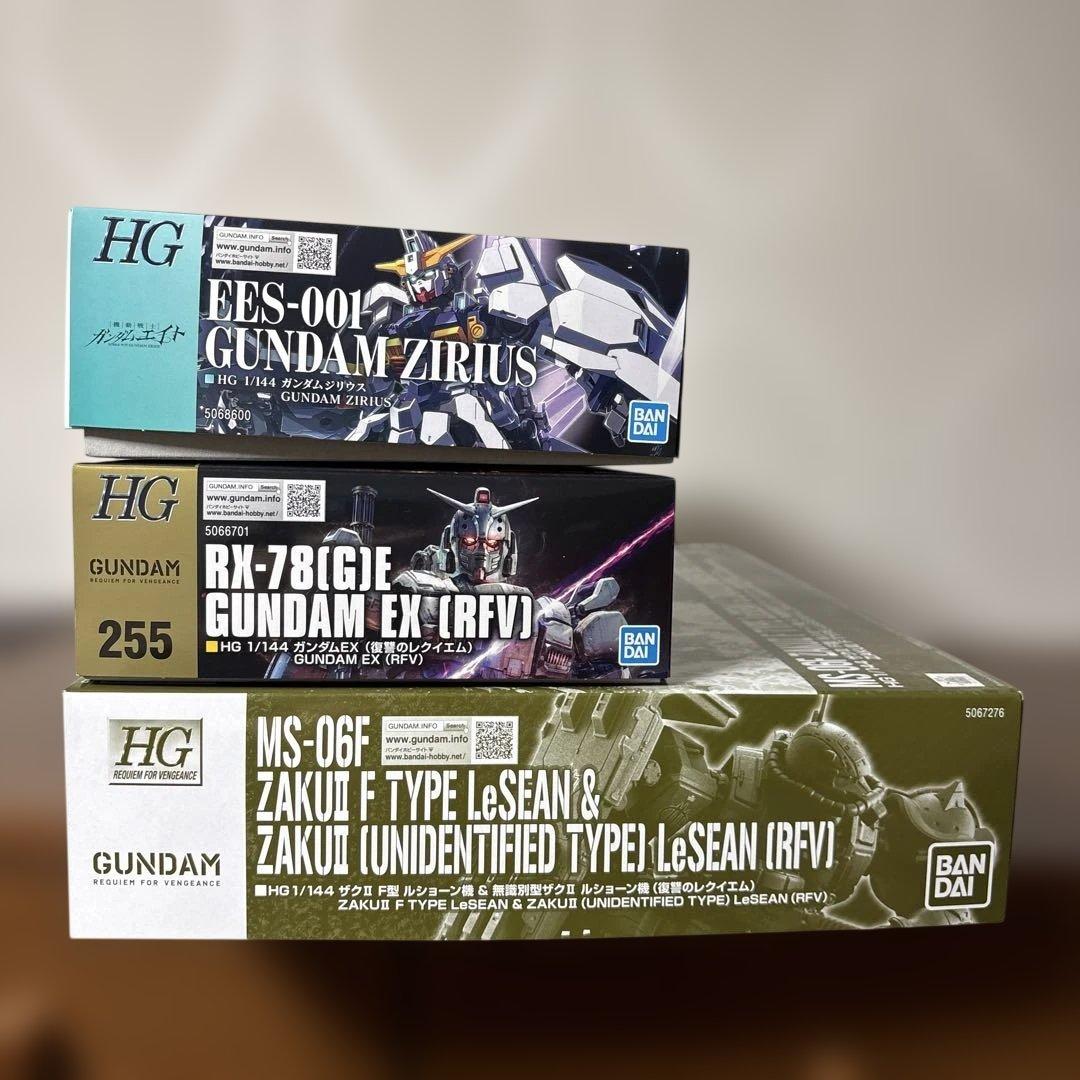 HG ガンダムジリウス&ガンダムEX&ザクII ルショーン機＆無識別型ザクⅡ