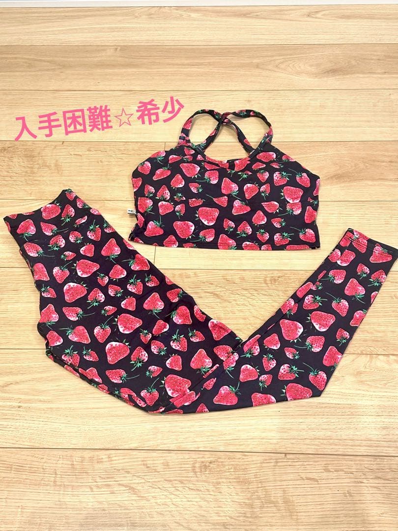 リンダワークス　ブラトップ　レギンス　上下　イチゴ柄　ブラトップM レギンスG