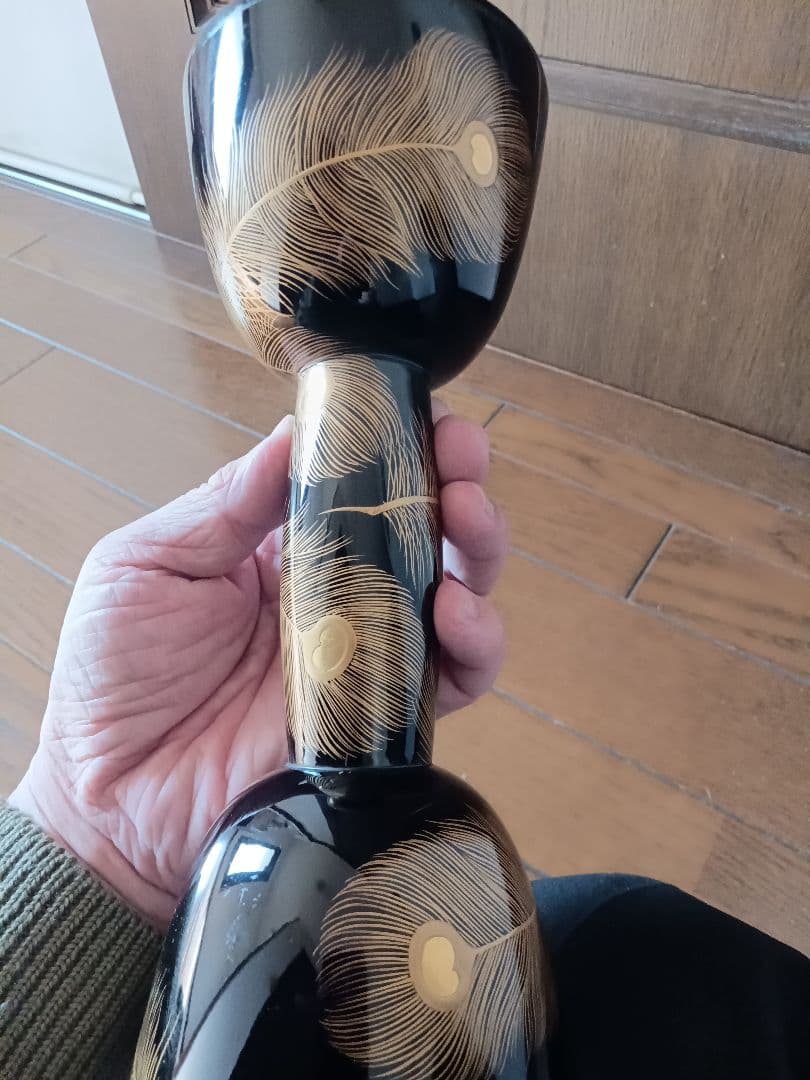 和楽器 小鼓胴 孔雀の羽