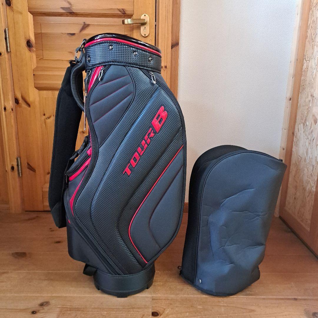 TOUR B キャディバッグ ブラック/レッドおまけ付き