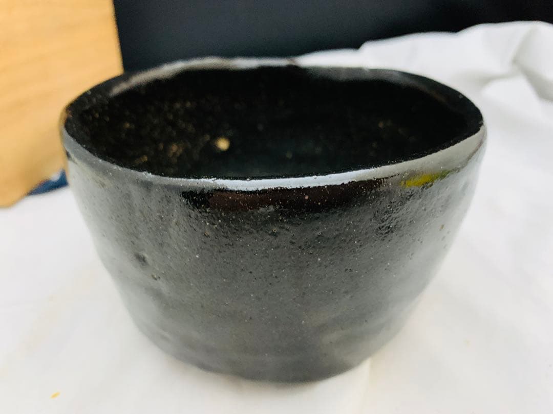 三代 佐々木昭楽　黒茶碗 黒楽茶碗 共箱 栞 茶碗
