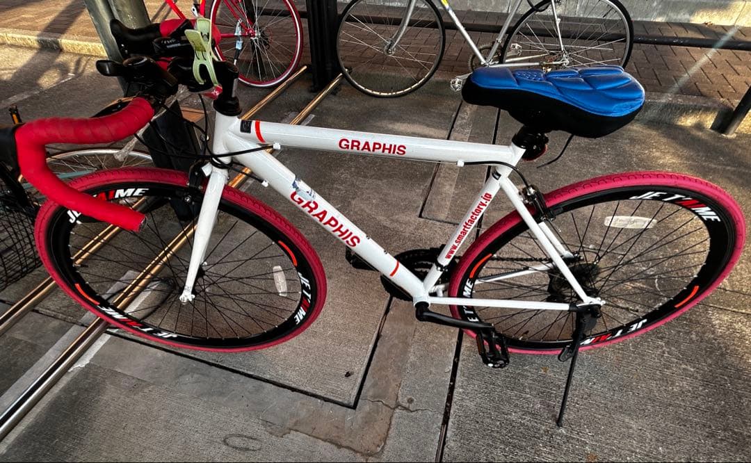 GRAPHIS ロードバイク ホワイト/レッド