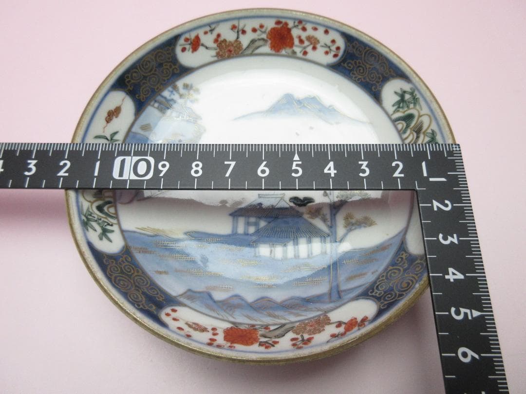 時代 角福 金彩 風景紋 小皿 18客 TN 101 70816