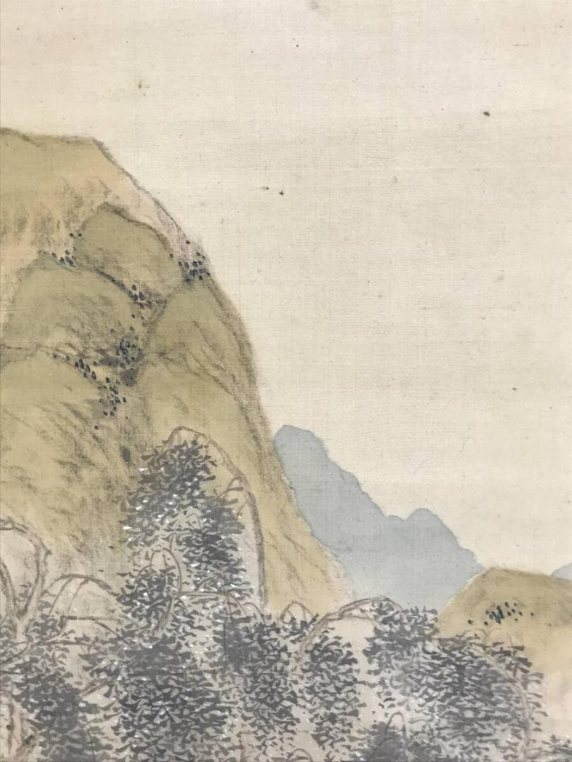 真作/田能村竹田/春晩渡江図/画賛/山水図/掛軸☆宝船☆AH-503