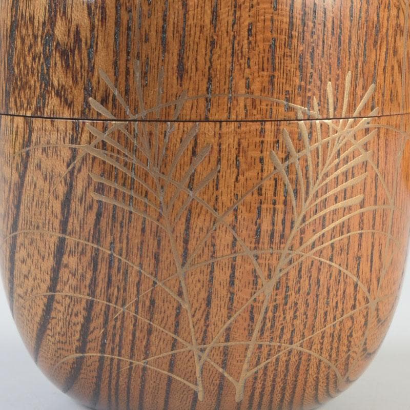 茶道具　松雲作　秋の月蒔絵　中棗　共箱　V　9808