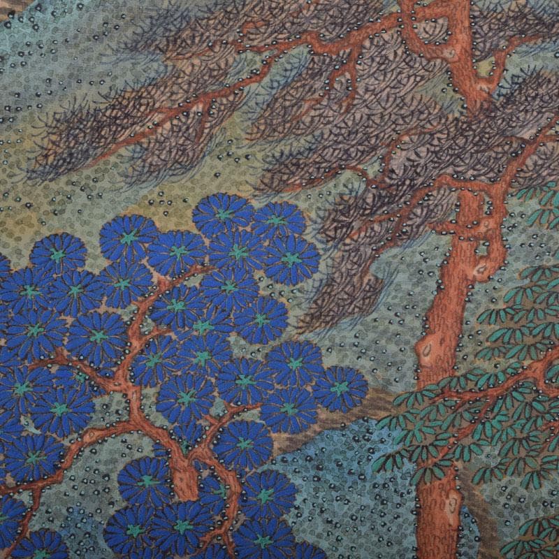 掛軸　田能村正東山人画賛　山水人物漢詩図　共箱　C　8679A