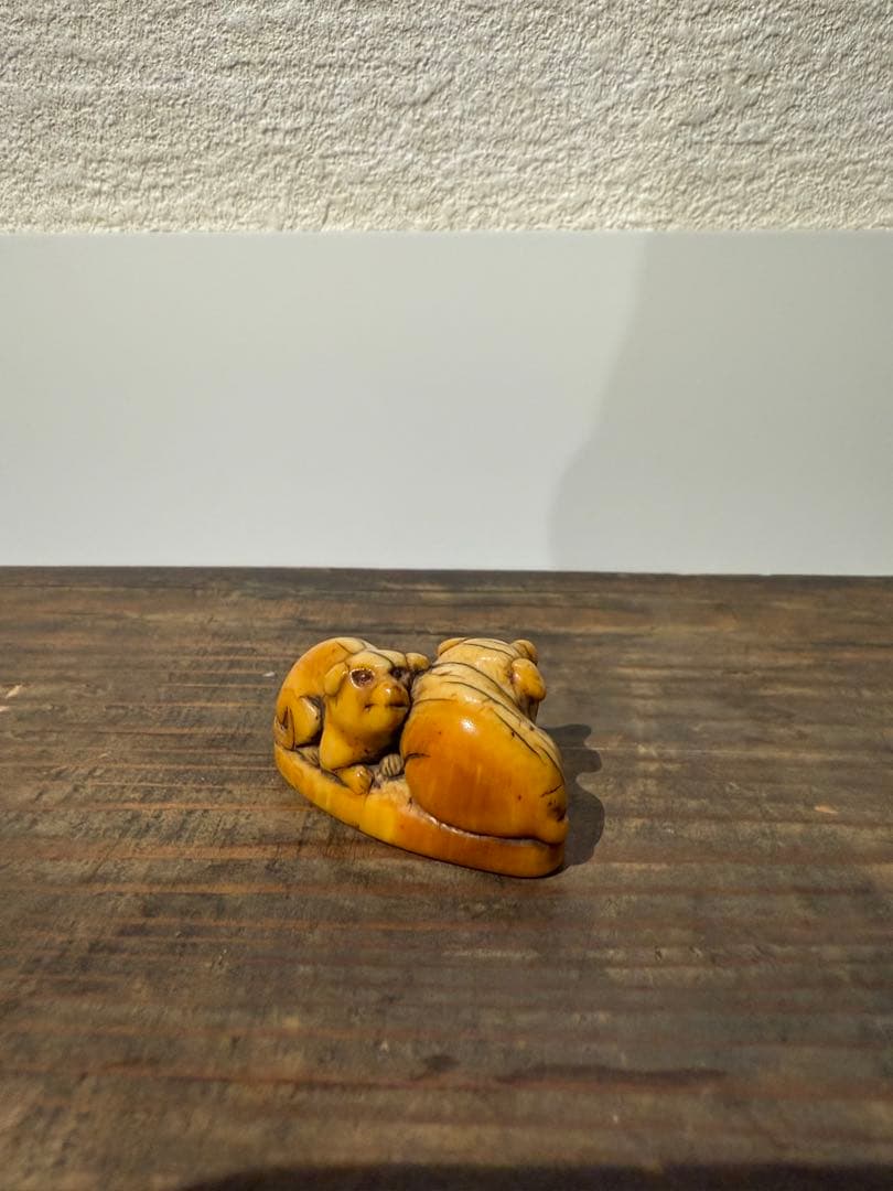 根付　犬　江戸　象　牙　かわいい