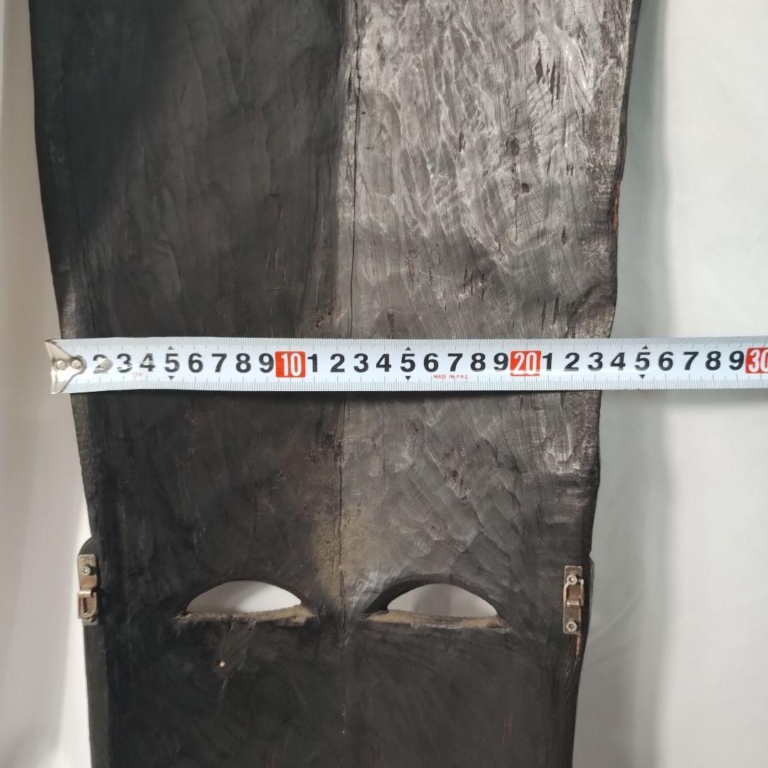 c(亀裂あり)タンザニア 木製 彫刻 木彫り 面　特大