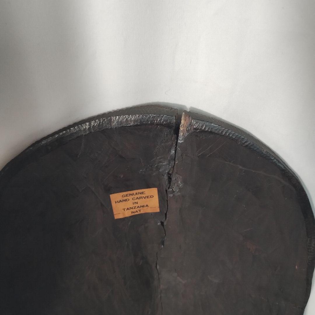 c(亀裂あり)タンザニア 木製 彫刻 木彫り 面　特大