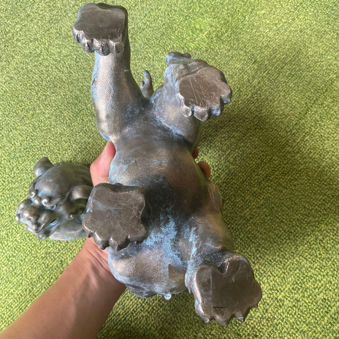 獅子の像 真鍮　狛獅子　狛犬　香炉　置物　オブジェ