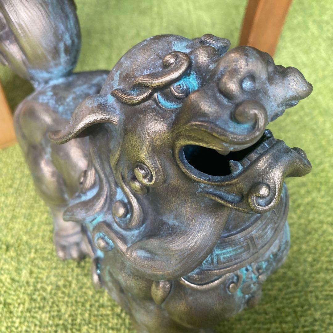獅子の像 真鍮　狛獅子　狛犬　香炉　置物　オブジェ