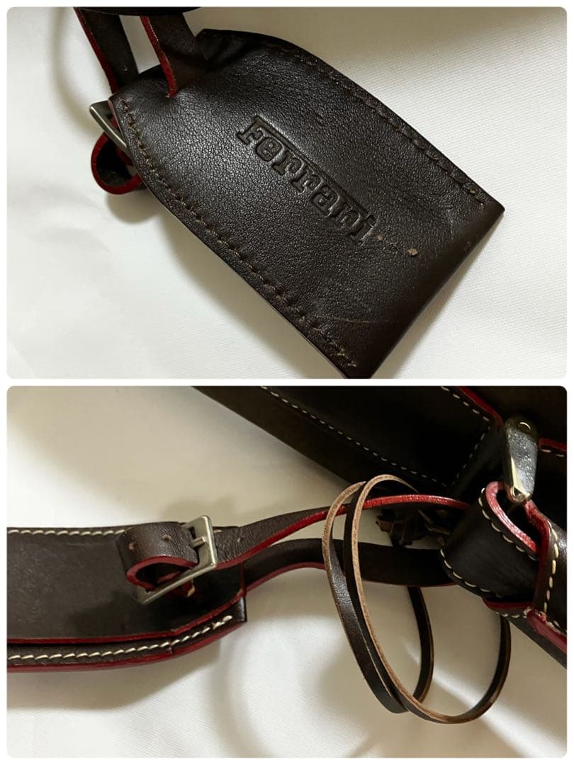 希少Ferrariフェラーリ本革レザートラベルバッグ　ガーメントバッグ2way