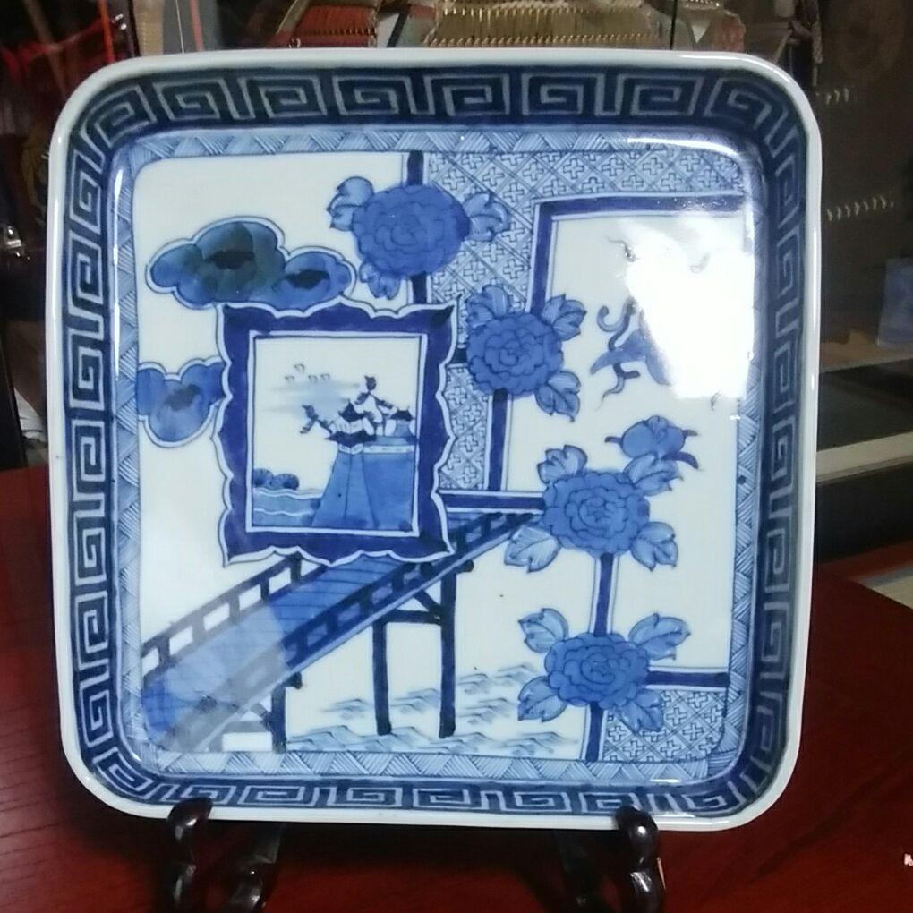 282  古伊万里　染付　角皿