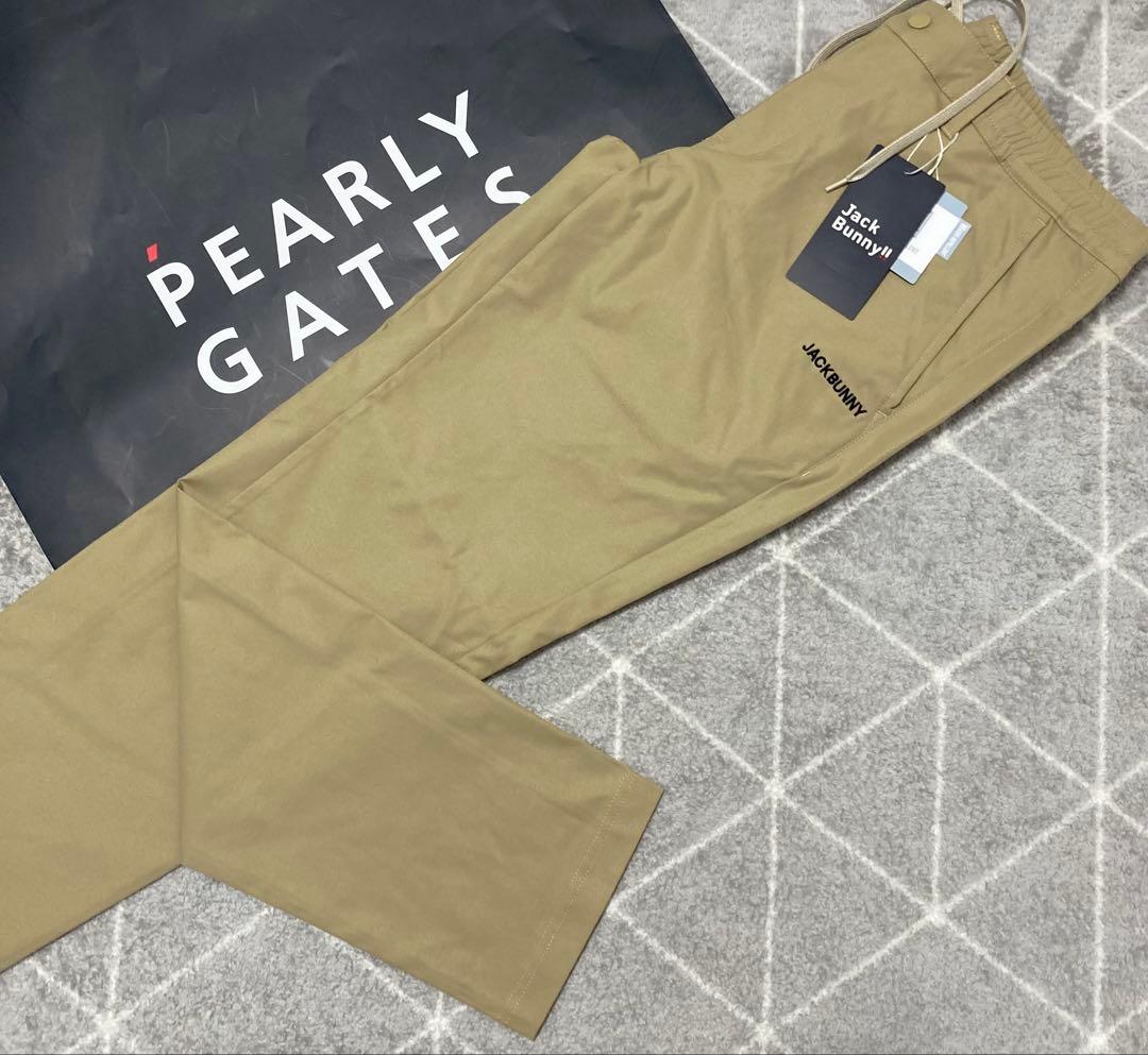 新品 パーリーゲイツ ジャックバニー ポリエステルツイルパンツ(6)LLベージュ