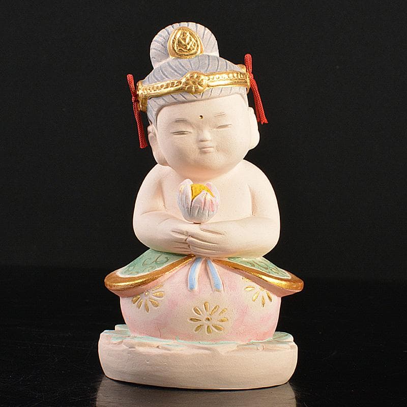 博多人形　人形師　二代　戸畑茂四郎作　「香る観音」　立札付　M　R7156