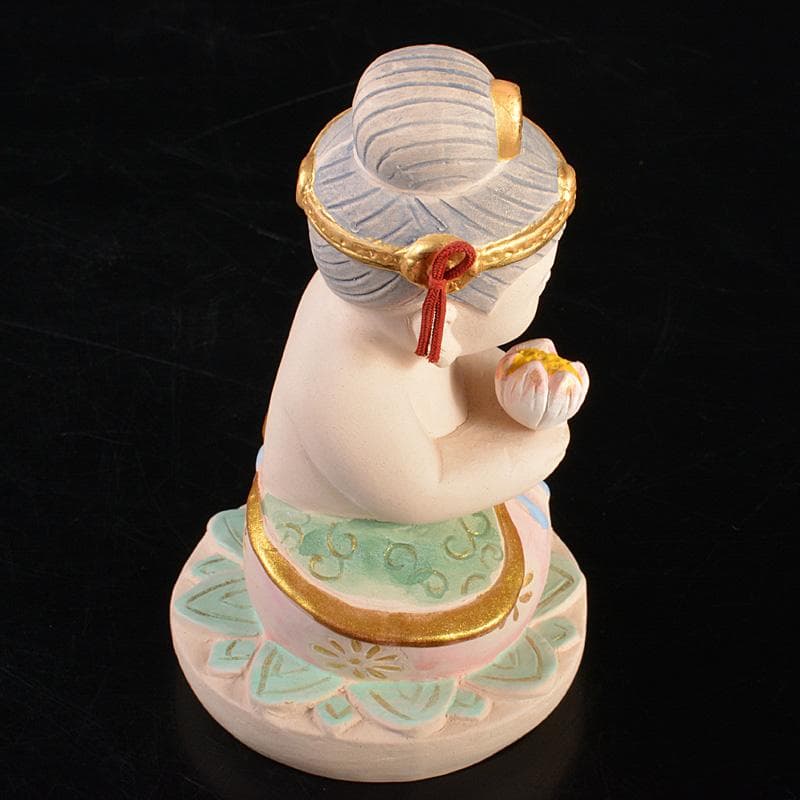 博多人形　人形師　二代　戸畑茂四郎作　「香る観音」　立札付　M　R7156