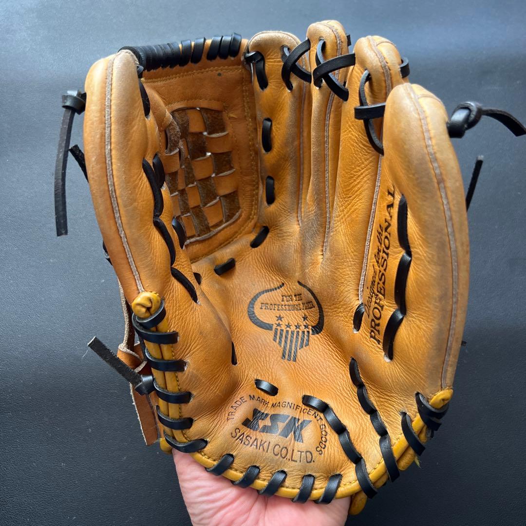 SSK 軟式野球グローブ 全紐交換、グリスアップ済み ヴィンテージ