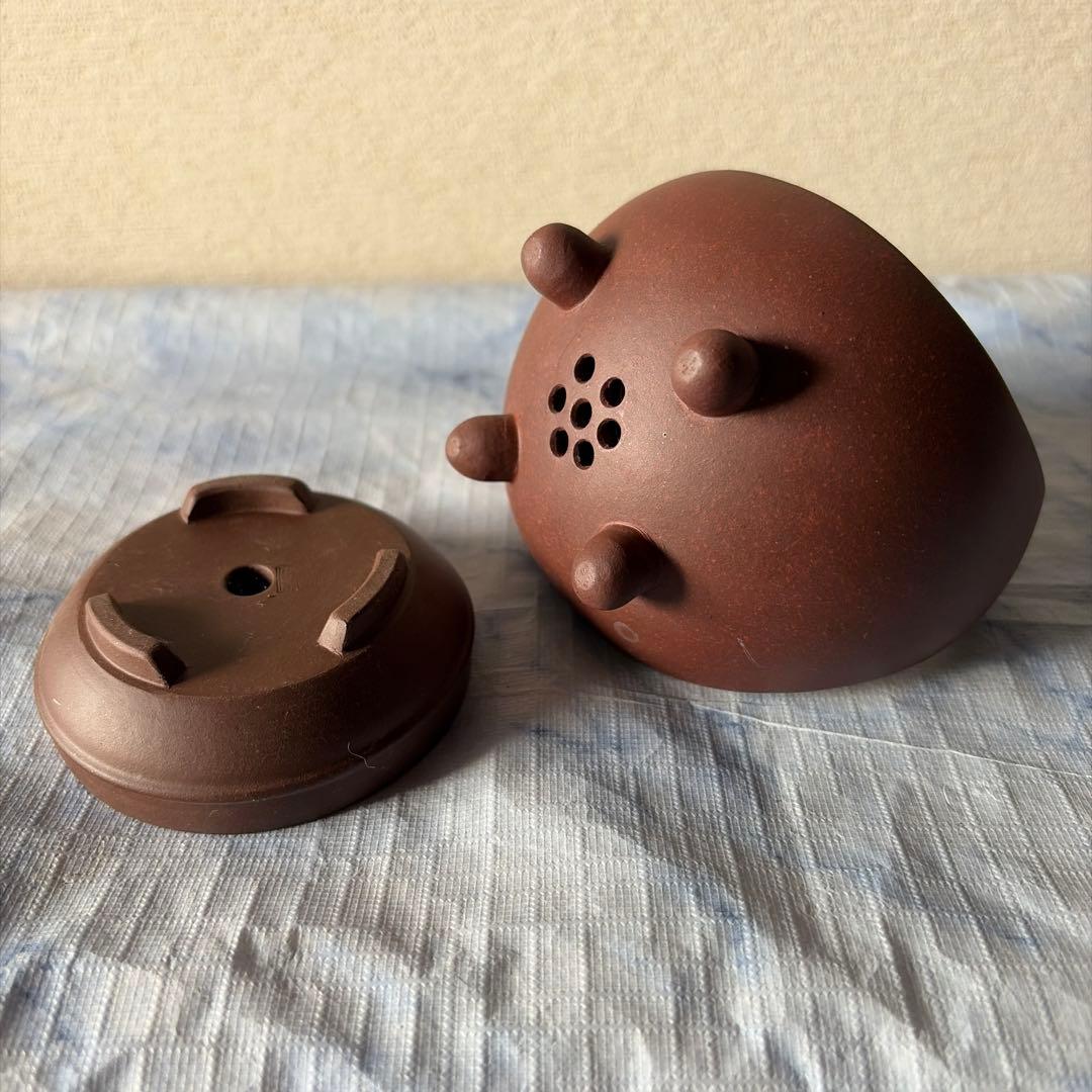 中国宜興　宜興　植木鉢　朱泥　朱砂　中国　アンティーク　盆栽　盆景