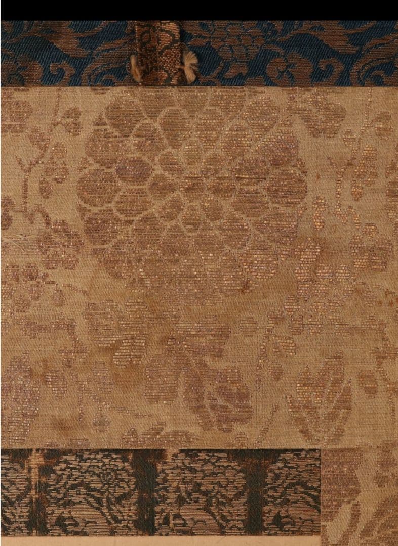 後小松天皇 和歌 堆朱軸先 菊花紋表具 第100代天皇 室町時代 休宗純の父