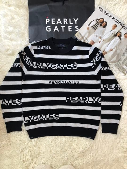 人気完売品パーリーゲイツレディース クルーネックニットプルオーバー サイズ2