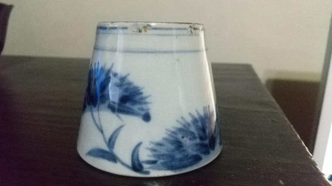 瀬戸　太白手？　竹林　賢人図　蕎麦猪口　厚作り