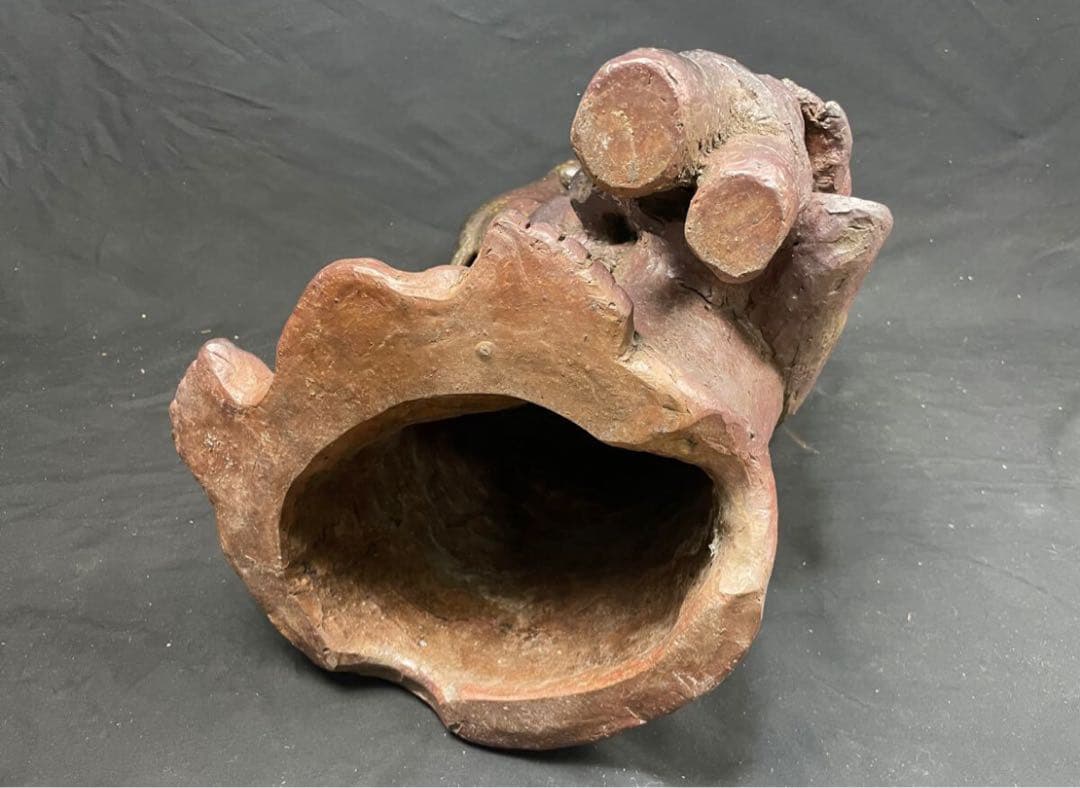 木村陶峰 備前焼 特大 布袋様 置物 オブジェ インテリア 時代物 縁起物 陶器