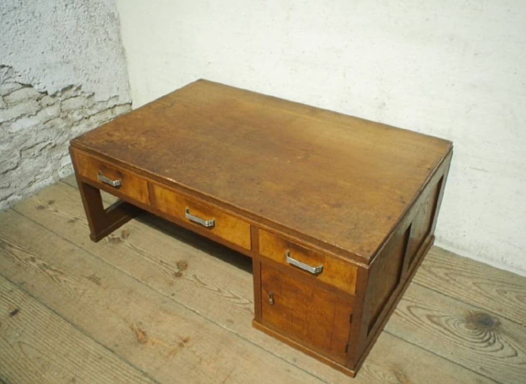 1041 ヴィンテージ　ロータイプの片袖机　文机　書斎　センターテーブル　レトロ