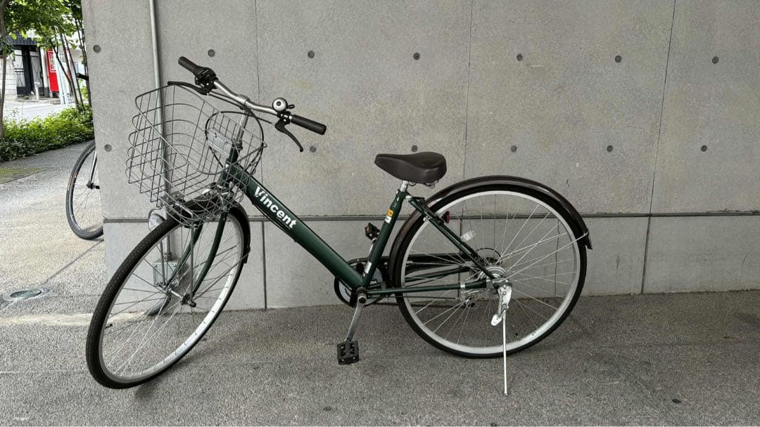 Vincent シティサイクル 緑色 バスケット付き