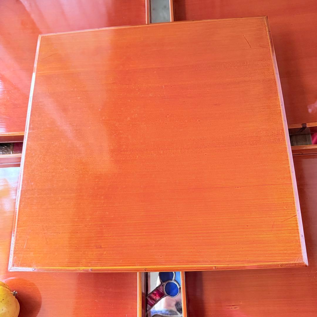 迎春感謝‼️キャラメル色‼️JAPAN 飛騨春慶塗飴色「胴張り御膳」5客木箱入