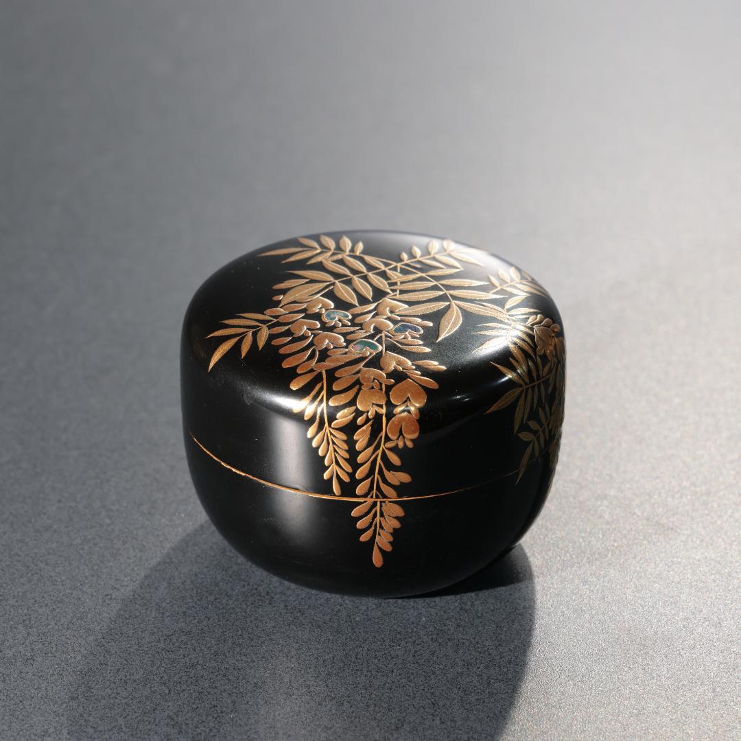 【茶道具】輪島塗　茶箱　藤蒔絵　6R0938ダP2