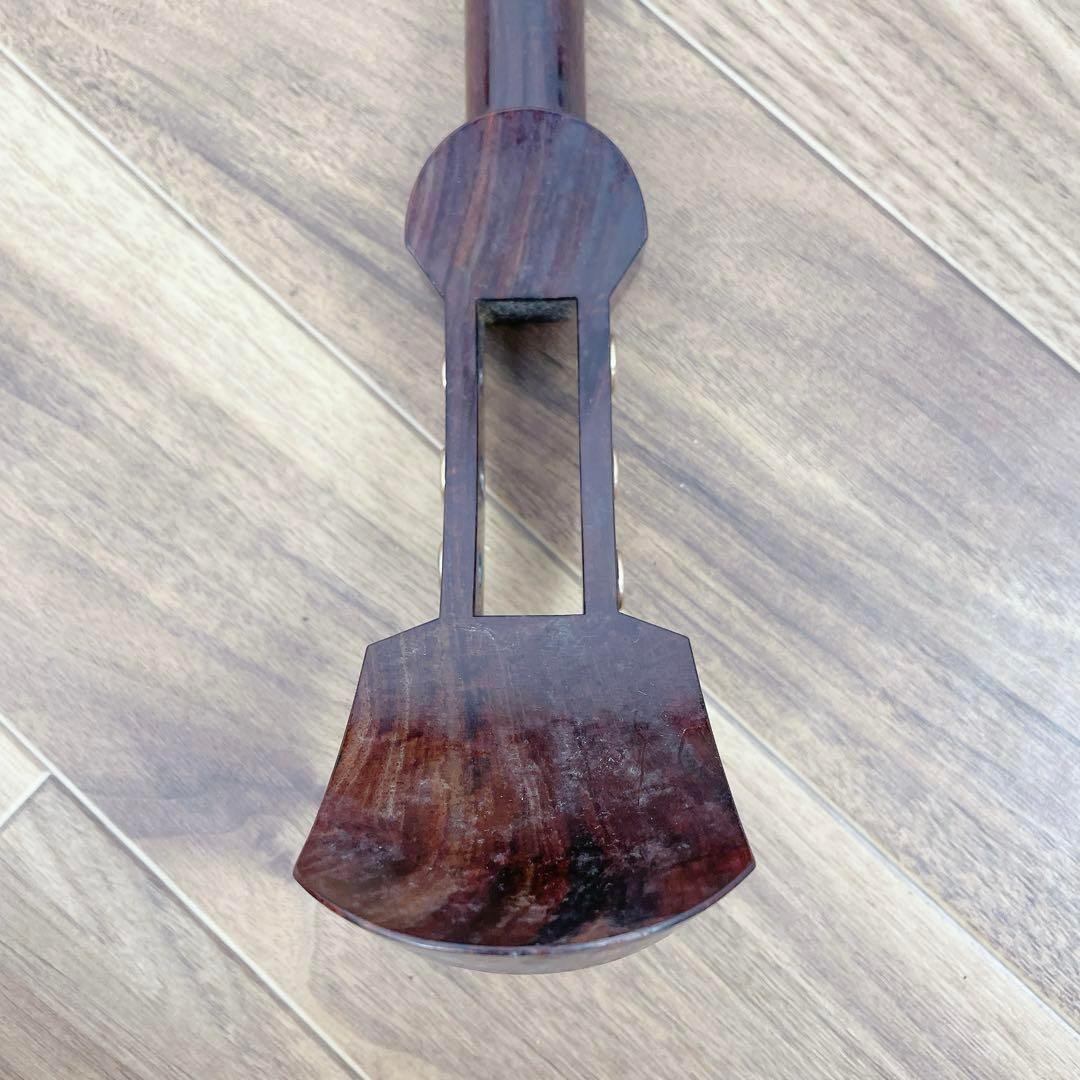 三味線 紫檀 トチ入り 細棹 金細 子持綾杉胴 和楽器