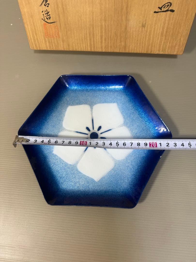 2310 七宝焼　桔梗文　皿　未使用