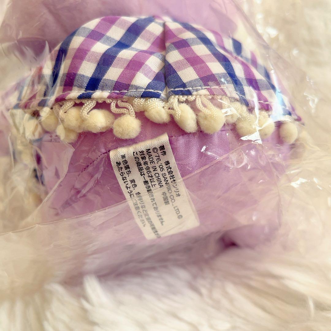 希少レア　シリアル付き　675/1000 ハローキティぬいぐるみ　紫チェック