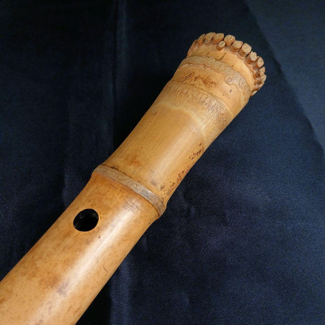 Y3110-1 琴古流 尺八 月童 銀三線 全長67㎝ 竹製
