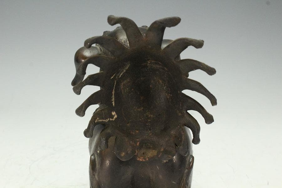 古銅 獅子 香炉 時代物(K-LC872)