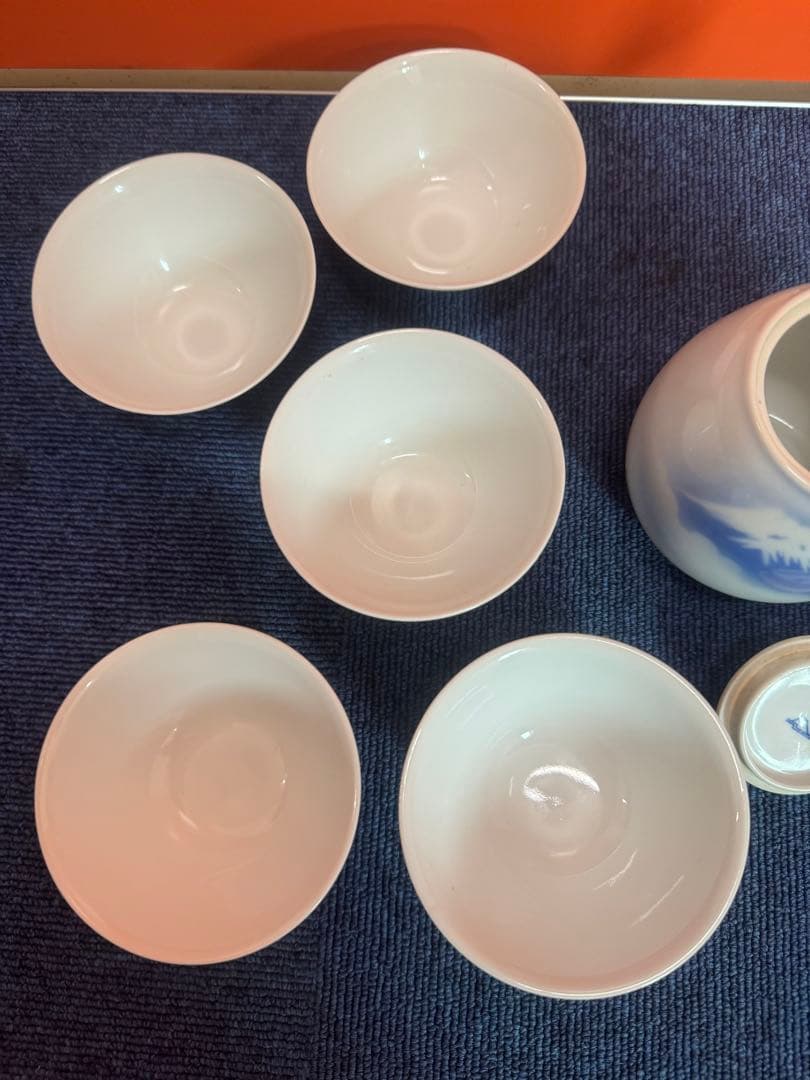 1836 深川製磁　富士山文　茶器セット　急須1客　湯呑5客