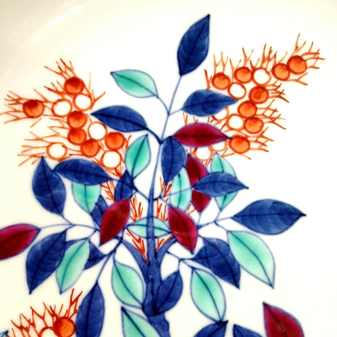 ☆ 叶 松谷 清水焼 色絵大皿