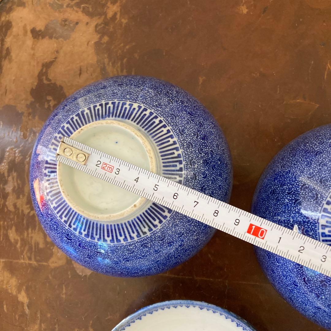 微塵唐草　二器セット　骨董　明治時代