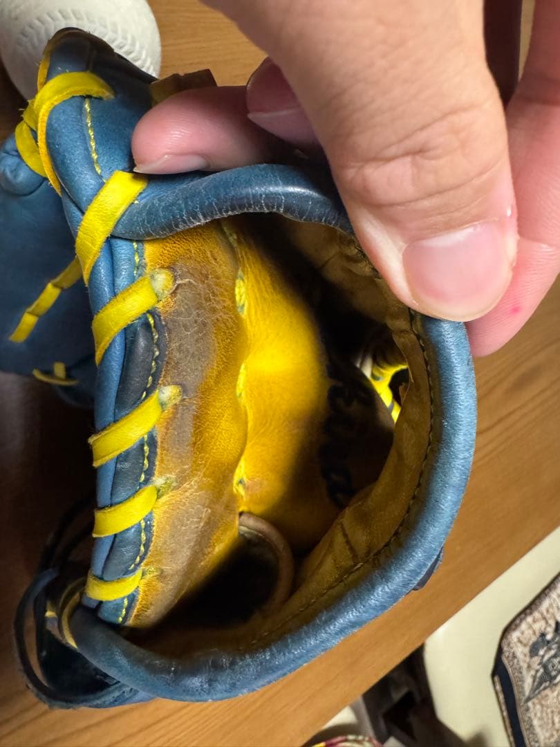 世田谷　【久保田スラッガー】ピッチャー用オーダーグローブ　軟式　青 袋付き